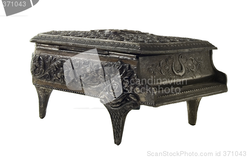 Image of Music Box - Antique and Floral with a Bent Lid,