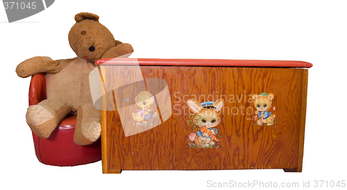 Image of Teddy Bear and Toy Chest