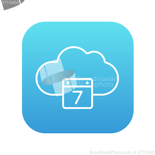 Image of Cloud computing line icon.
