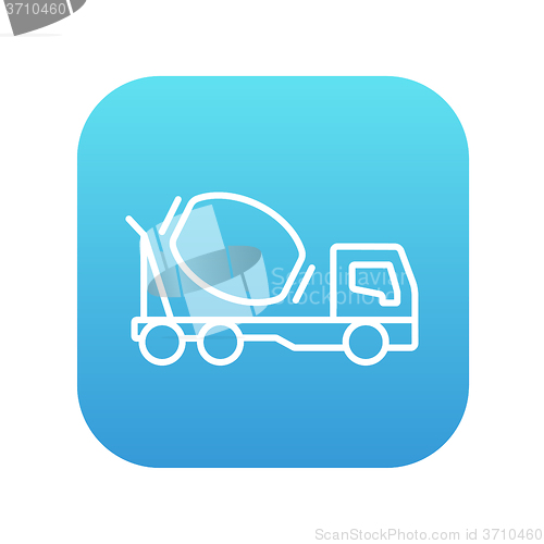 Image of Concrete mixer truck line icon.