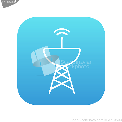 Image of Radar satellite dish line icon.