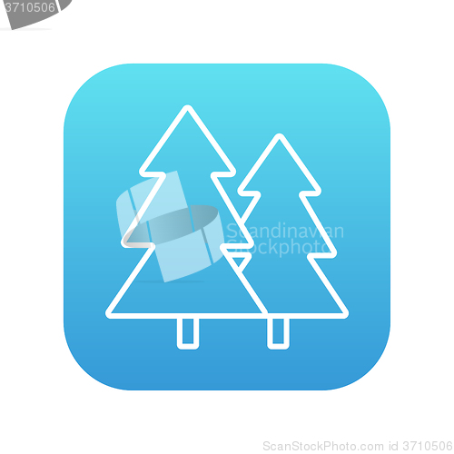 Image of Pine trees line icon.