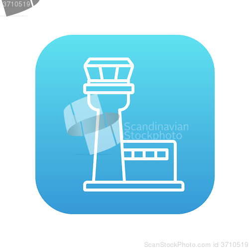 Image of Flight control tower line icon.