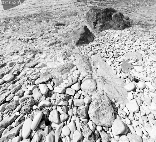 Image of asia in thurkey antalya lycia way water rocks and sky near the n