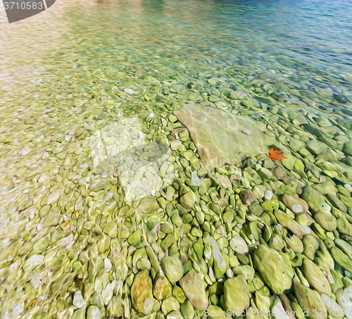 Image of asia in thurkey antalya lycia way water rocks and sky near the n