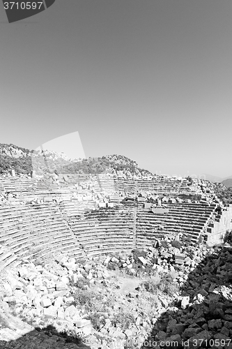 Image of the old  temple and theatre in termessos antalya turkey asia sky