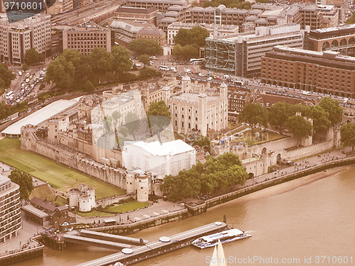 Image of Retro looking Aerial view of London