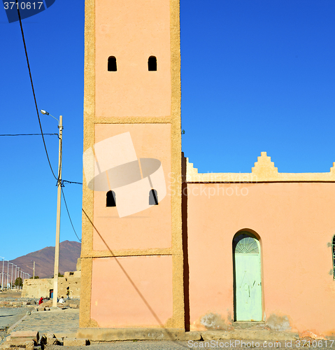 Image of  muslim the history  symbol  in morocco  africa  minaret religio