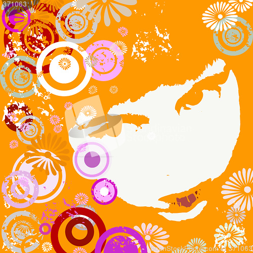 Image of girl with circles and flowers