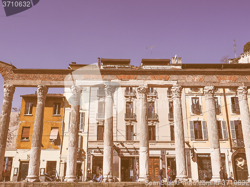 Image of Retro looking Colonne di San Lorenzo Milan