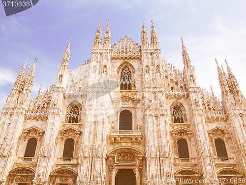 Image of Retro looking Milan cathedral