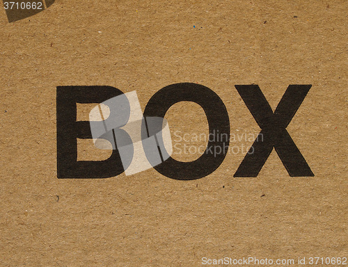 Image of Box label on cardboard