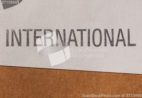 Image of International label on paper