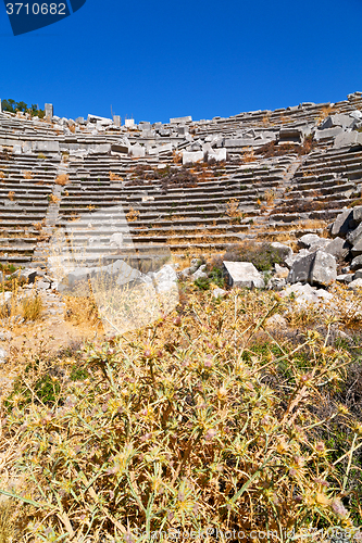 Image of the old  temple   termessos  asia sky and ruins