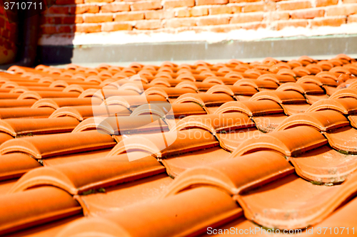 Image of old roof in italy the line and  of diagonal architecture