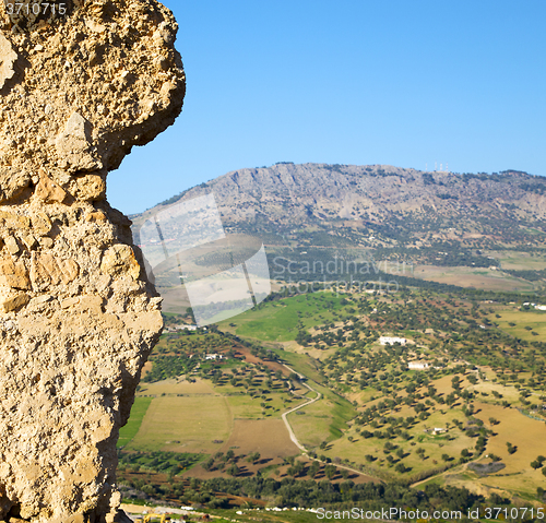 Image of from high in the village morocco africa field and constructions