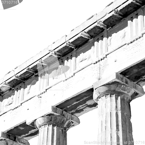 Image of in greece the old architecture and historical place parthenon at