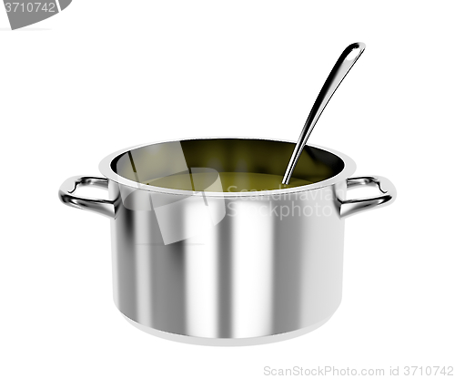 Image of Cooking pot and ladle 