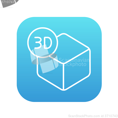 Image of Three D box line icon.