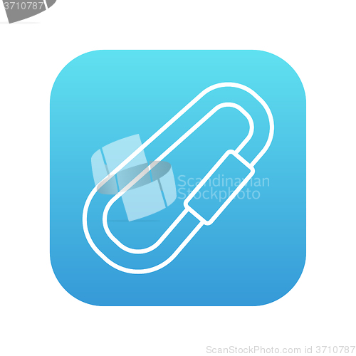 Image of Climbing carabiner line icon.