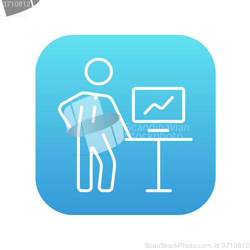 Image of Business presentation line icon.