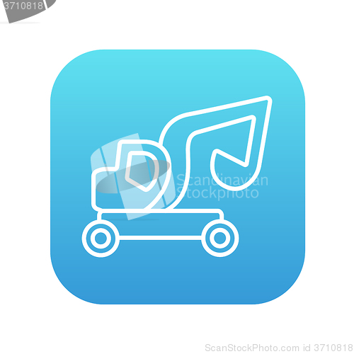 Image of Excavator truck line icon.