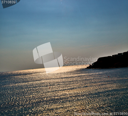 Image of sun foam and froth in the sea of mediterranean greece