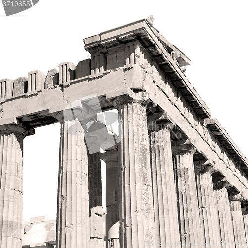 Image of in greece the old architecture and historical place parthenon at