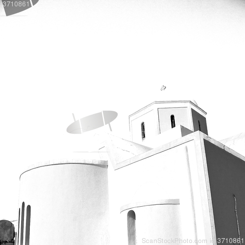 Image of in santorini greece old construction and the sky