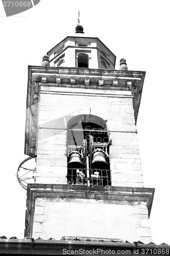 Image of  building  clock tower in italy europe old  stone and bell