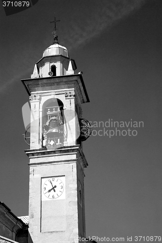 Image of monument  clock tower in italy europe old  stone and bell