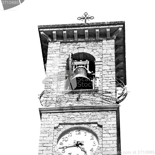 Image of monument  clock tower in italy europe old  stone and bell