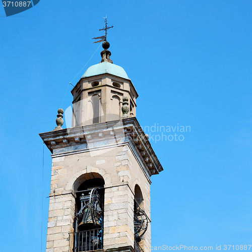 Image of monument  clock tower in italy europe old  stone and bell