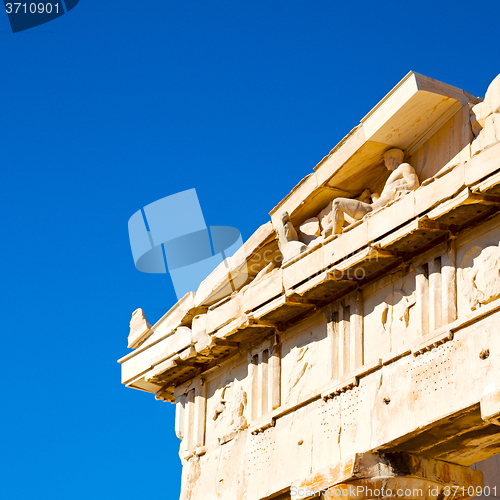 Image of in greece the old architecture and historical place parthenon at