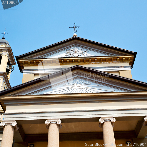 Image of column old architecture in italy europe milan religion       and