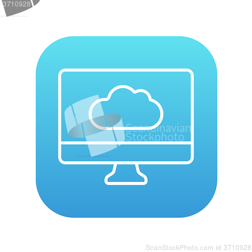 Image of Cloud computing line icon.