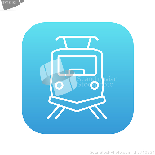 Image of Front view of train line icon.