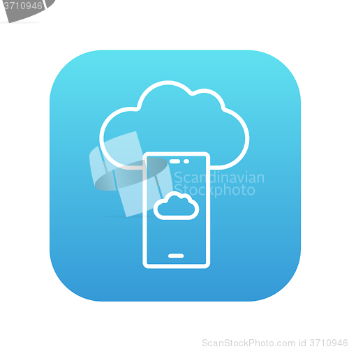 Image of Cloud computing line icon.