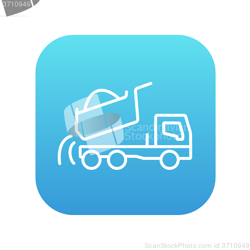 Image of Dump truck line icon.