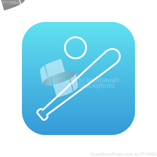 Image of Baseball bat and ball line icon.