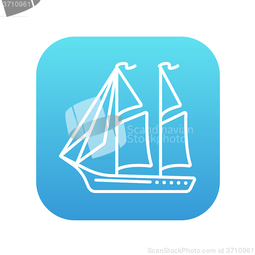 Image of Sailboat line icon.