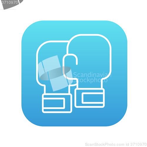 Image of Boxing gloves line icon.