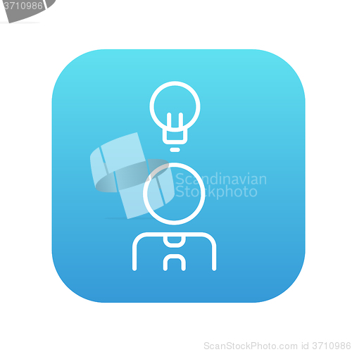 Image of Businessman with idea line icon.