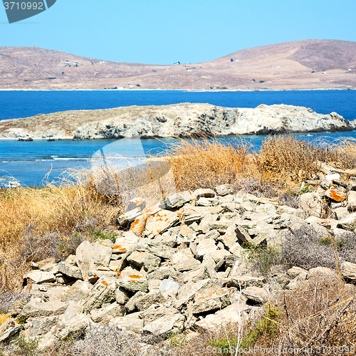 Image of temple  in delos greece the historycal acropolis and old ruin si