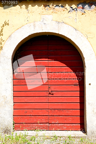 Image of old   door    in italy old ancian wood  red