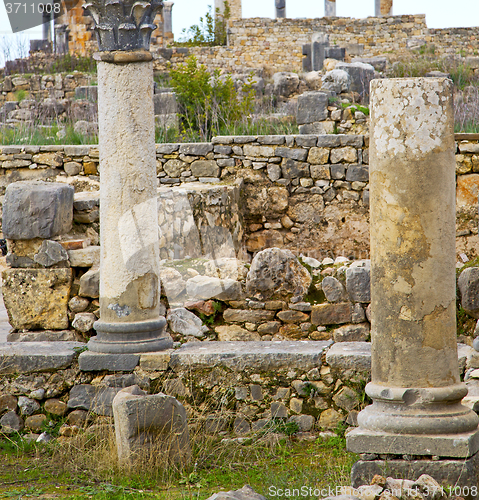 Image of volubilis in morocco africa the old roman deteriorated monument 