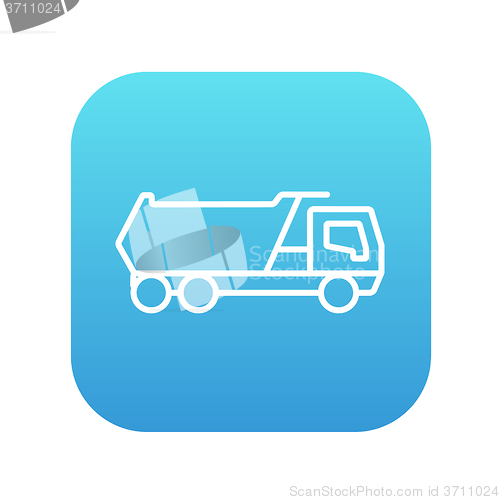 Image of Dump truck line icon.