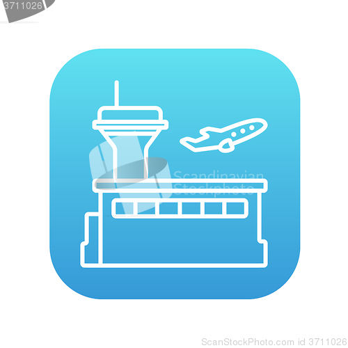 Image of Plane taking off line icon.