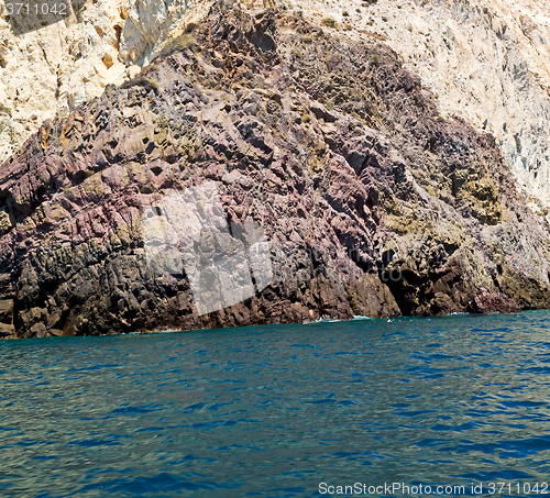 Image of from the boat sea and sky in mediterranean sea santorini greece 