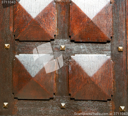 Image of  traditional   door    in italy   ancian wood and traditional  t